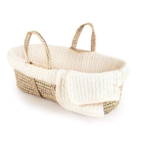 Tadpoles Cable Knit Moses Basket and Bedding Set, Natural - Walmart.com - Walmart.com