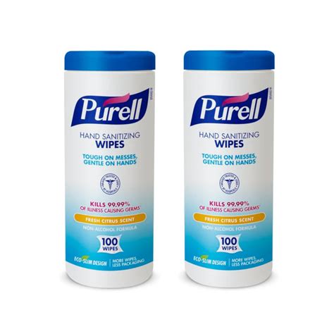 PURELL® Hand Sanitizing Wipes (Non-Alcohol) - 100 Count (Pack of 2 ...