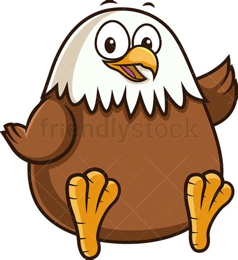 Fat Eagle Cartoon Clipart Vector - FriendlyStock