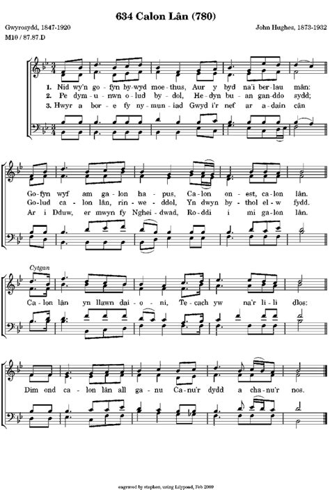 Calon Lân - Our Beautiful Heartfelt Welsh Hymn - Words, Sheet Music ...