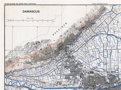 Vintage Map of Damascus Old Damascus Map Damascus Syria - Etsy