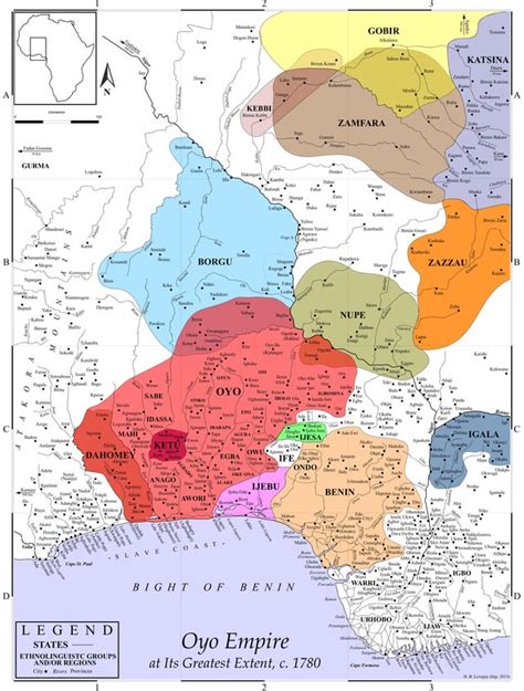 The Oyo Empire at its Greatest Extent and Surrounding States, c.1780 ...