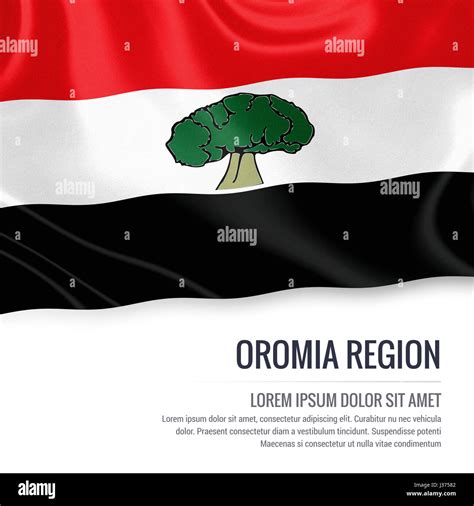 Oromia Region flag. Flag of Ethiopian state Oromia Region waving on an ...