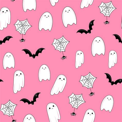 Ghost seamless pattern Halloween vector spooky scarf isolated repeat ...