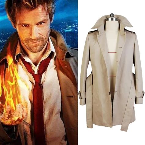 Cosplay Constantine John Constantine Cotton Twill Trench Jacket Coat Only Costume Halloween ...