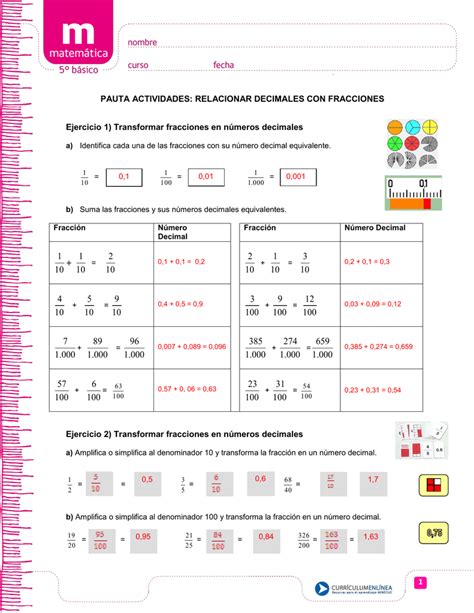 Ejercicios De Fracciones Y Numeros Decimales Fichas De Primaria Images – Modafinil24