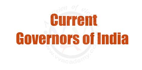 Current Governors in India - VV Academy