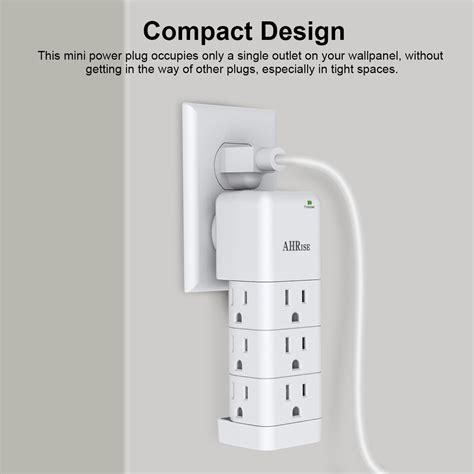 Multi Outlet Wall Plug Extender Power Strip with 2 USB Charging Ports for Travel | eBay