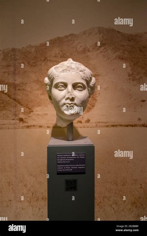 Head from a statue of Livia, wife of the first emperor of Rome Octavian Augustus.1st century A.D ...