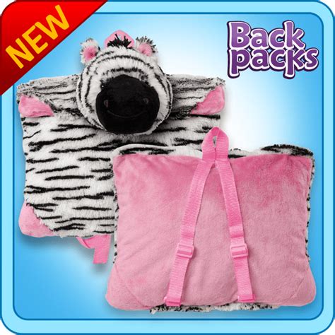 Pillow Pets - Authentic Pillow Pet Zebra Backpack for Notebooks and ...