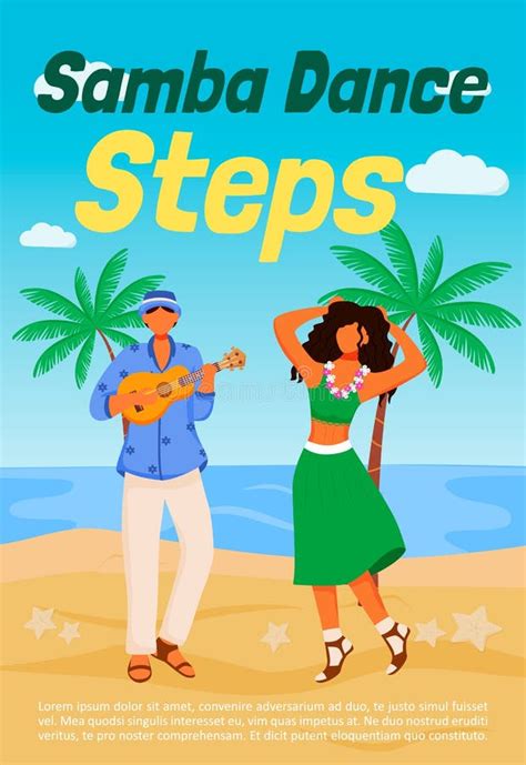 Samba Dance Steps Poster Flat Vector Template Stock Vector ...