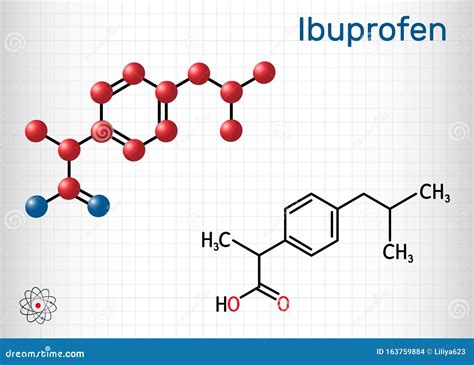 Ibuprofen Molecule, Is A Nonsteroidal Anti-inflammatory Drug NSAID Drug ...