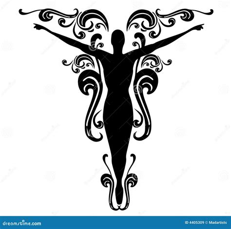 Flourishes Female Tattoo Design 3 Royalty Free Stock Images - Image: 4405309