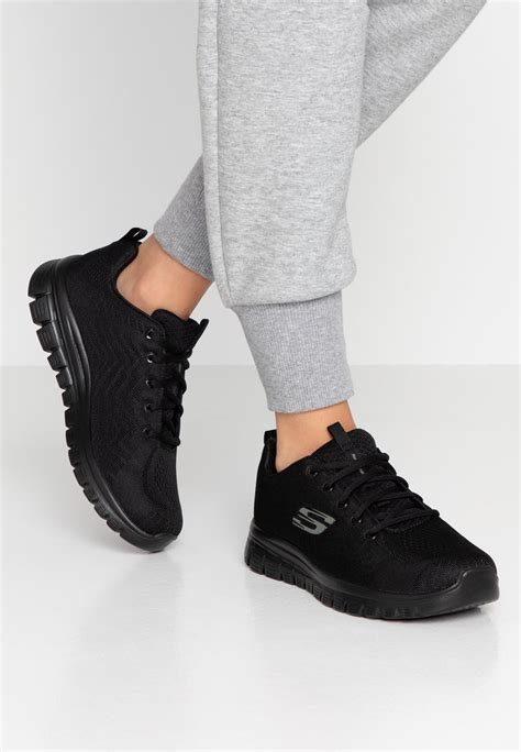 Skechers Wide Fit GRACEFUL - Sneakersy niskie/czarny - Zalando.pl