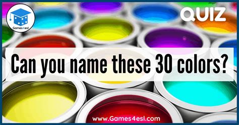 Can You Name These 30 Colors? | Games4esl