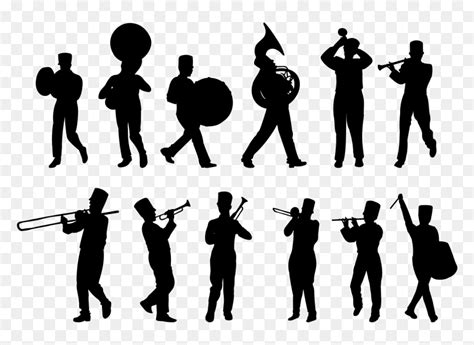Silhouette Marching Band Musical Ensemble - Marching Band Clipart, HD ...
