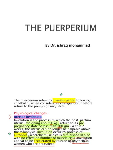 The Physiological Changes and Potential Complications of the Puerperium ...