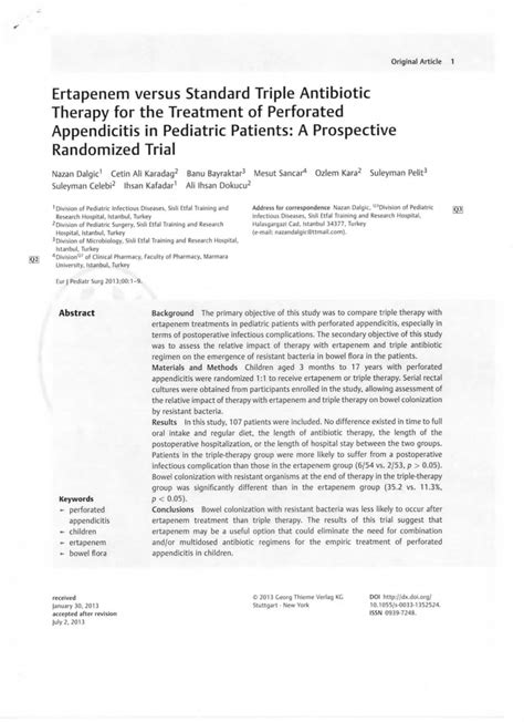 (PDF) Ertapenem versus Standard Triple Antibiotic Therapy for the Treatment of Perforated ...