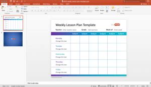 Free Weekly Lesson Plan Template for PowerPoint - Free PowerPoint Templates - SlideHunter.com