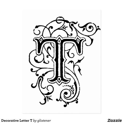 Decorative Letter T Postcard | Zazzle.com in 2021 | Decorative letters, Fancy letters ...