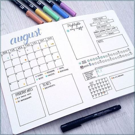 Calendario mensual bujo - Monthly log Bullet Journal. | Libreta de apuntes, Planner bullet ...