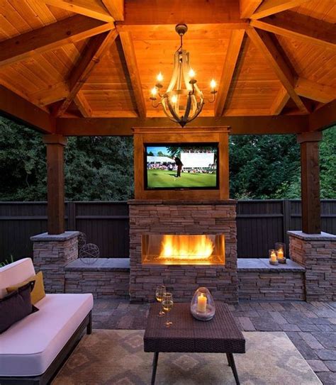 The Best Backyard Fireplace Ideas Suitable For All Season 10 | Backyard fireplace, Rustic ...