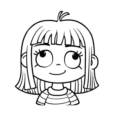 Cute Girl Coloring Page Outline Sketch Drawing Vector, Lisa Drawing, Lisa Outline, Lisa Sketch ...