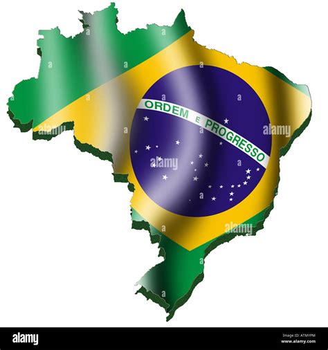 Outline map and flag of Brazil Stock Photo - Alamy