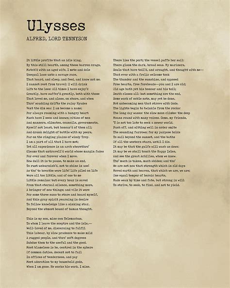 Ulysses - Alfred Lord Tennyson Poem - Literature - Typewriter Print ...