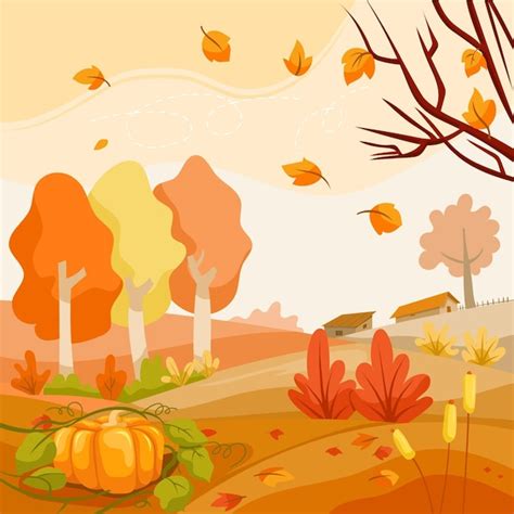 Free Vector | Cartoon autumn background