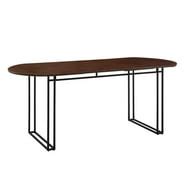 Kira Wooden Dining Table, Walnut Top & Smoke White Base, Modern Farmhouse - Walmart.com