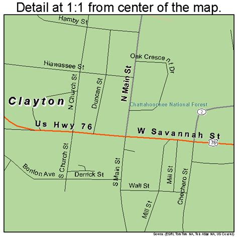 Clayton Georgia Street Map 1316656