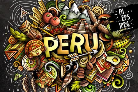 PERU Cartoon Doodle Illustration (866194) | Illustrations | Design Bundles | Doodle illustration ...