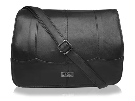 Real Leather Ladies Handbag - Women's Cross Body Black Shoulder Bag - 7Bags