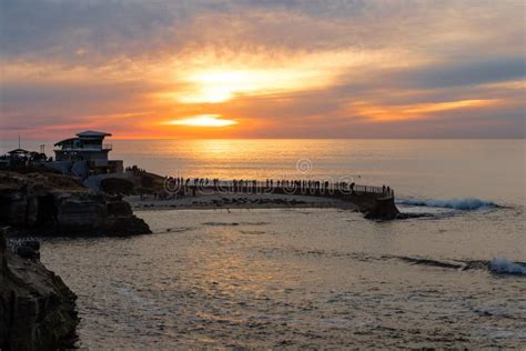 Sunset at the La Jolla Cove, San Diego, California Stock Photo - Image ...