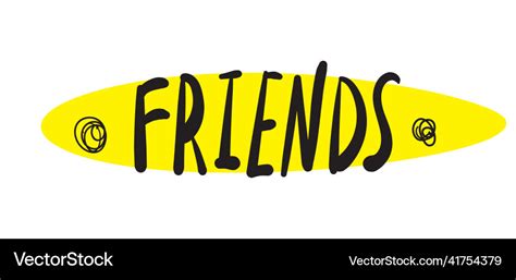 Hand drawn friends word friendship lettering Vector Image