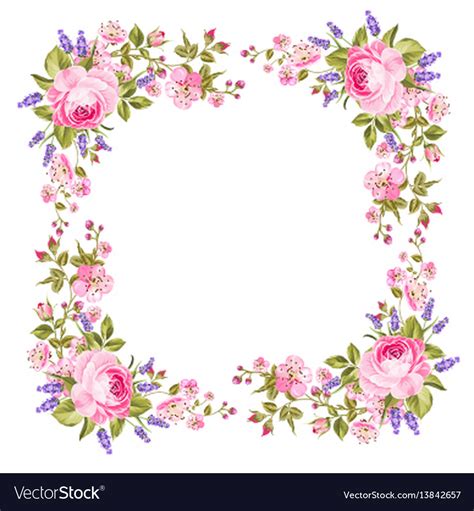 Spring flowers border Royalty Free Vector Image