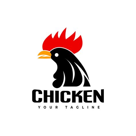 Chicken head logo illustration fast food restaurant app icon vector ...