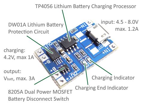 Tp4056 Module With Battery Protection Circuit Schematic