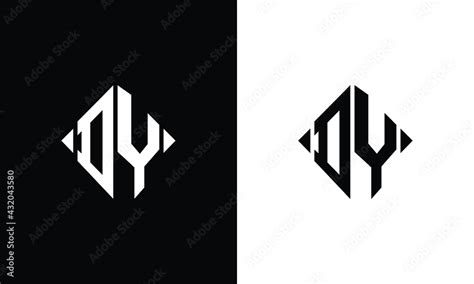 DY initial logo abstract shape vector black and white Stock Vector ...