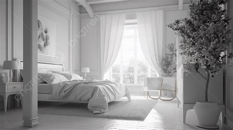 Bedroom Elegant Contemporary Interior Stock Photo Background, 3d ...