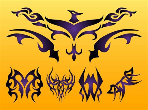 Creative Tribal Phoenix & Tattoos - Vector download