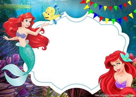 Little Mermaid Invitation Template Free