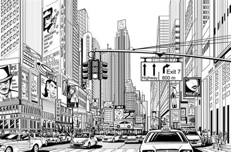 Drawing city buildings and scenery vector Free vector in Encapsulated PostScript eps ( .eps ...