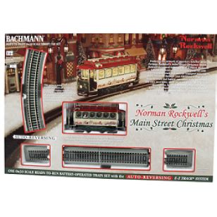 NORMAN ROCKWELL'S MAIN STREET CHRISTMAS (BATTERY OPERATED) Trolley Set ...