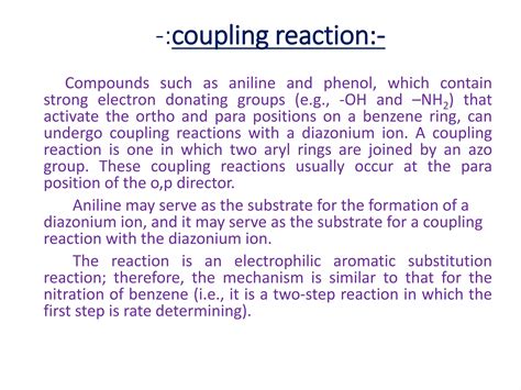 Diazotisation and coupling reaction | PPT