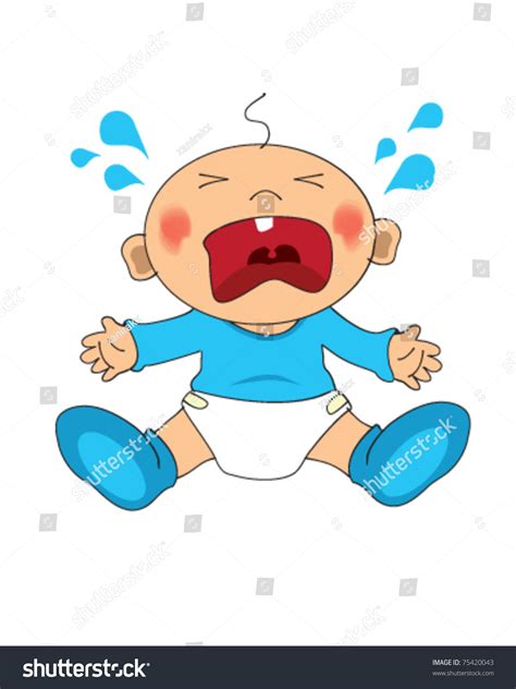 Vector Drawing Crying Baby Boy Stock Vector (Royalty Free) 75420043 ...