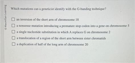 Solved Which mutations can a geneticist identify with the | Chegg.com