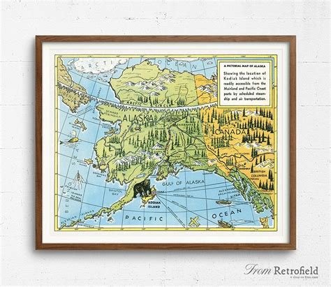 Alaska Map Print Vintage Style Map Alaska History Gallery | Etsy | Map artwork, Alaska map, Map ...