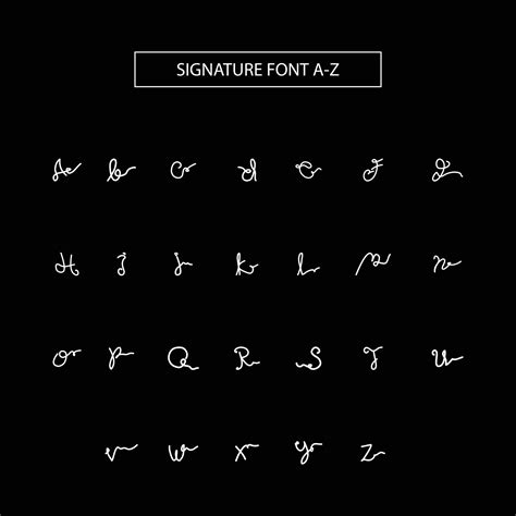 Set of Signature Font A to Z 3574229 Vector Art at Vecteezy